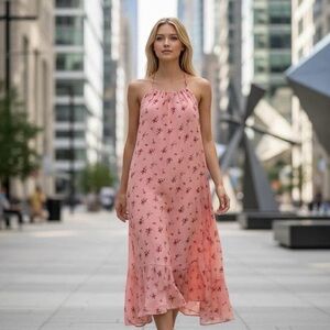 Wild Fable Pink Floral Midi Dress